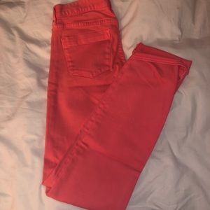 {J. Crew} Matchstick Straight Leg Pink Jeans